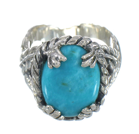 Sterling Silver And Southwest Turquoise Ring Size 6-3/4 RX62028